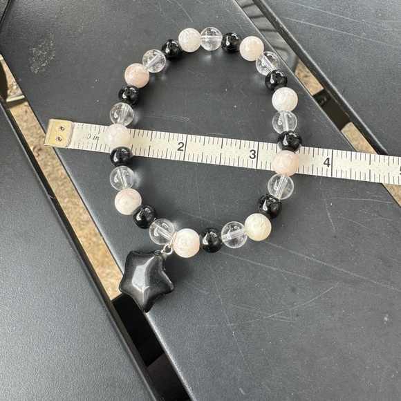 Handmade Moonstone, Quartz, and Black Tourmaline Bracelet - Picture 7 of 7